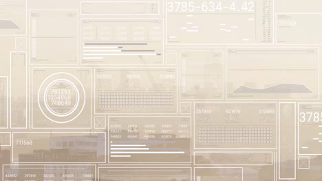 Animación-De-La-Interfaz-Con-Procesamiento-De-Datos-Frente-A-La-Vista-Aérea-Del-Paisaje-Urbano