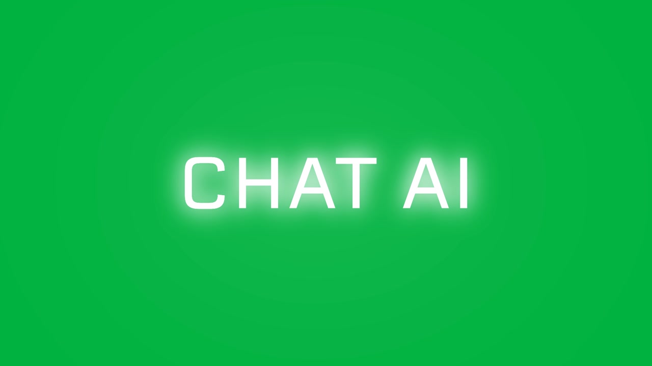 Animazione di testo di chat AI su sfondo trasparente