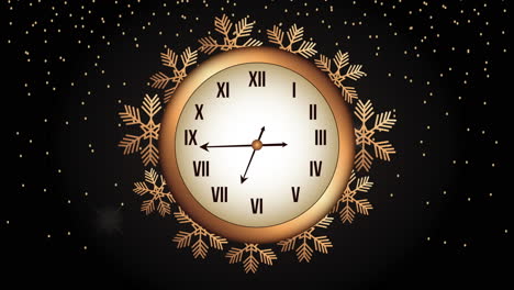 happy new year animation with golden watch