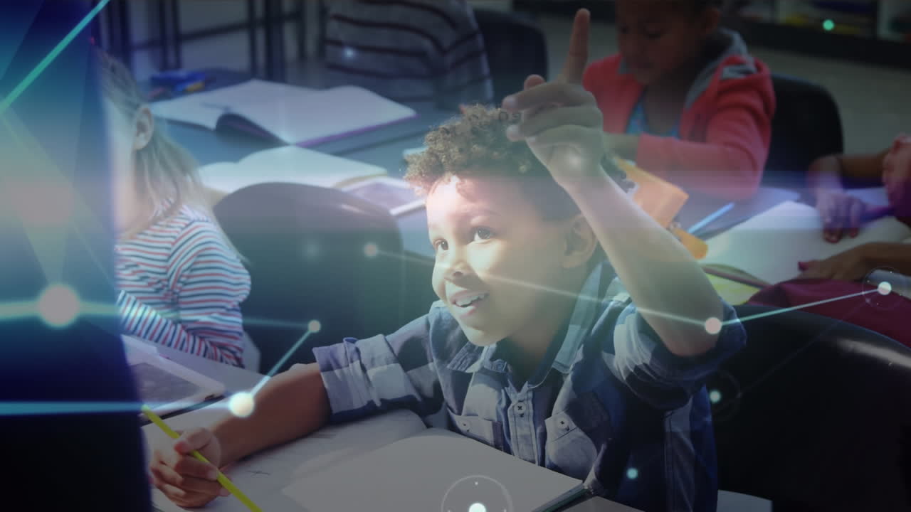 Animation of network of connections over school children