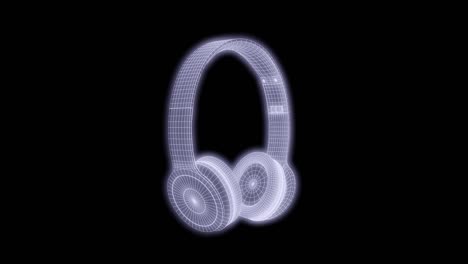 headphones synthwave wire rotation seamless loop