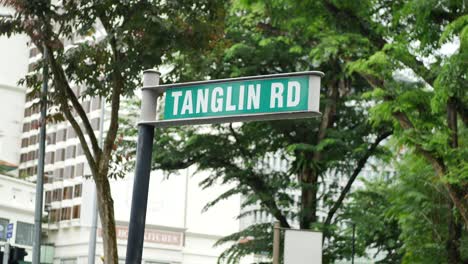 tanglin road street sign in singapore