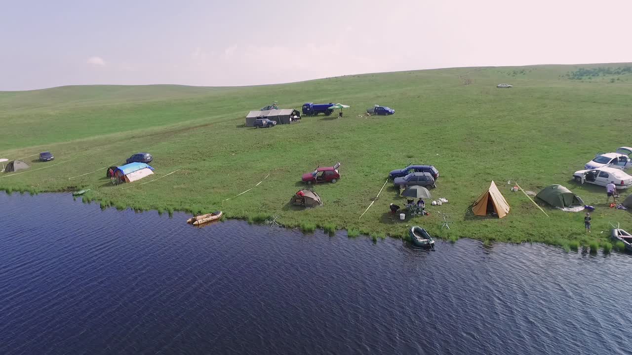 CAMPING BY LAKE - DRONE FOOTAGE 3