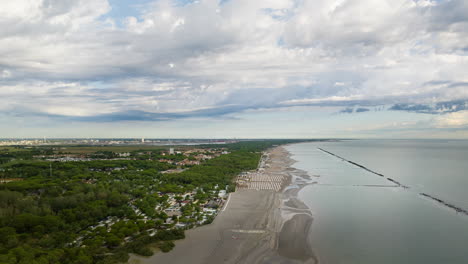 drone view of sandy beach