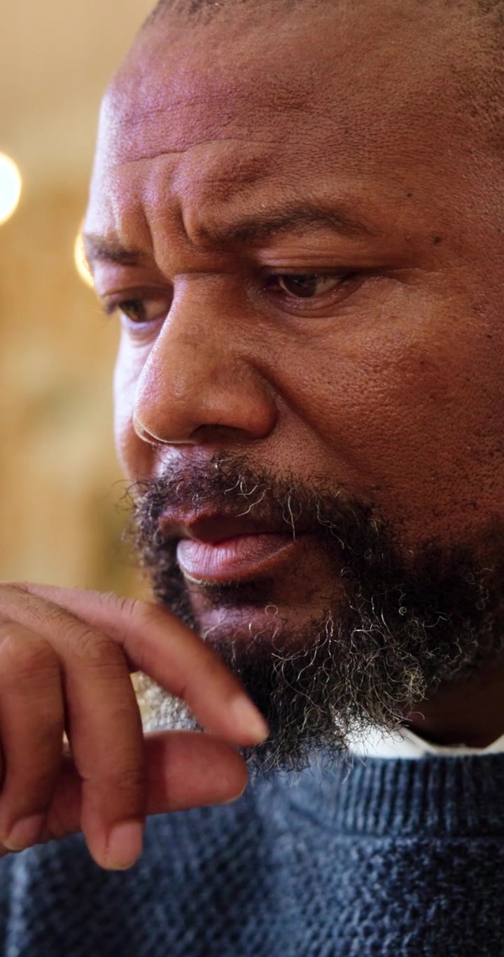 Close-up of a Thoughtful Middle-Aged Man Thinking