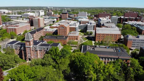 ohio state university campus and oval with university hall an thompson library