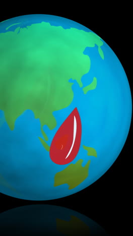 animation of drops of blood over glob