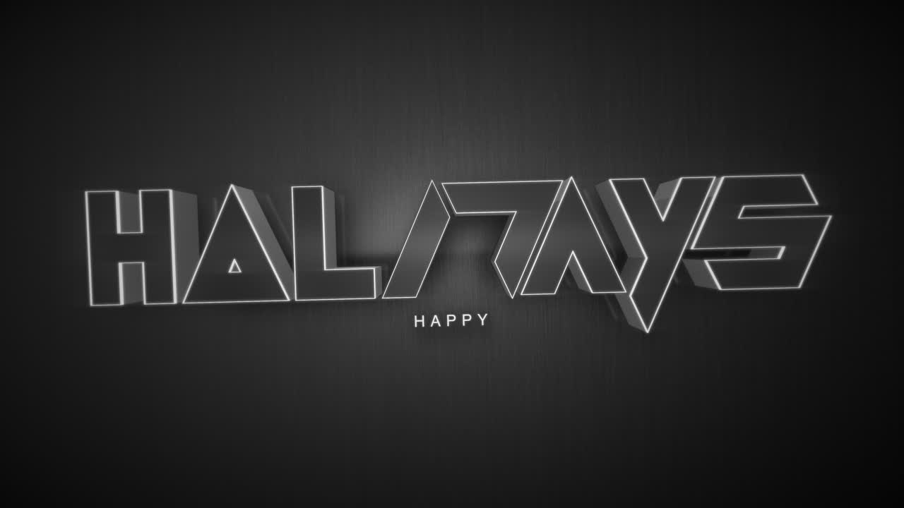 felices fiestas monocromáticas en gradiente gris oscuro