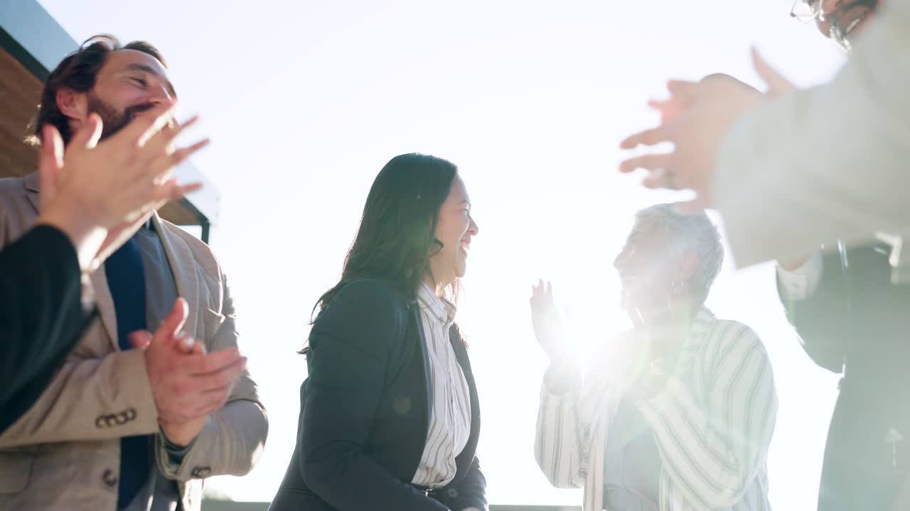 팀워크, 손과 박수와 비즈니스 팀