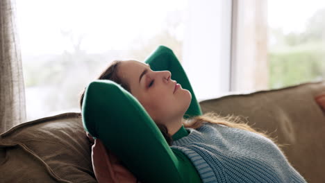 Woman,-stretching-and-breathing-in-meditation