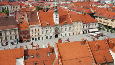 aerial view of ljubljana's town square