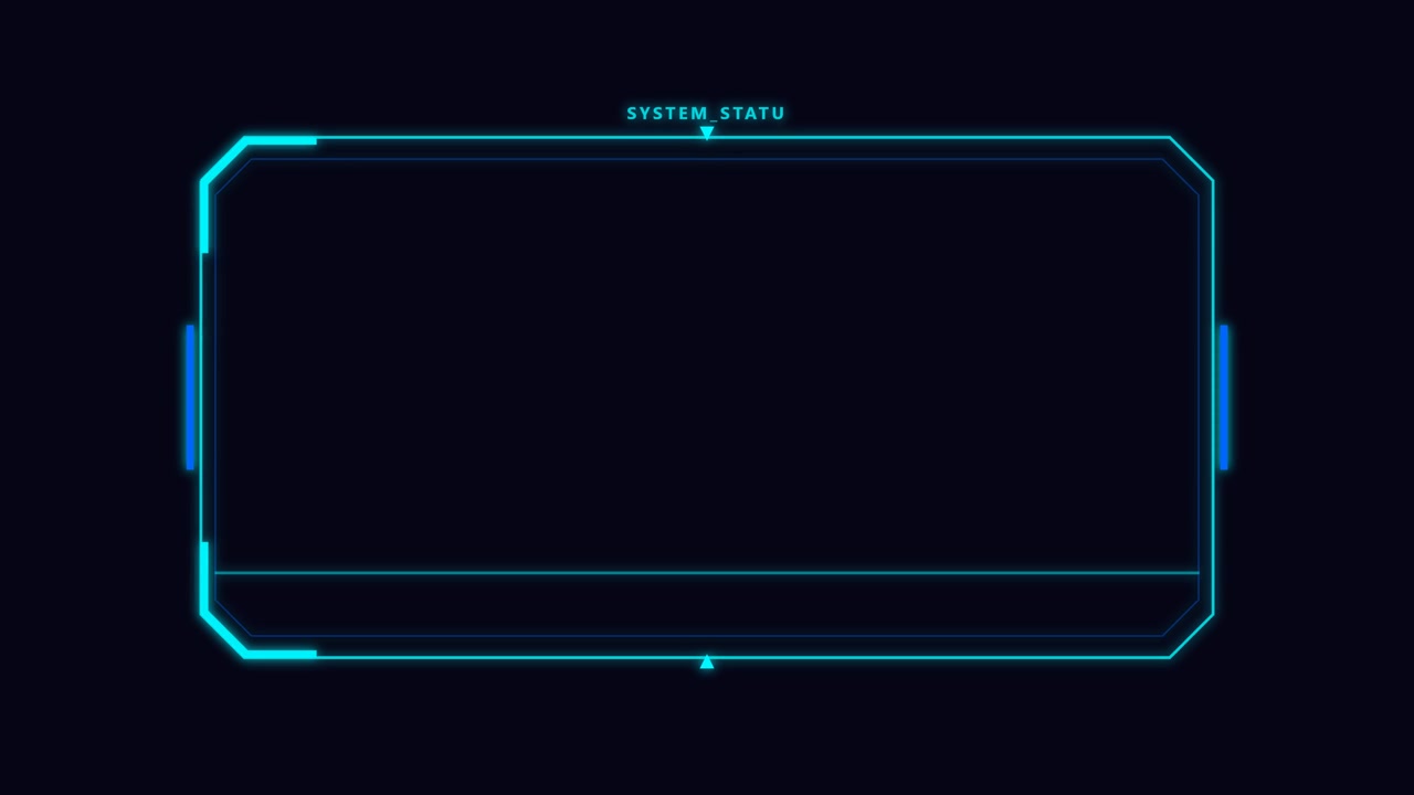 Futuristic Digital Interface Frame with System Status Text Animation