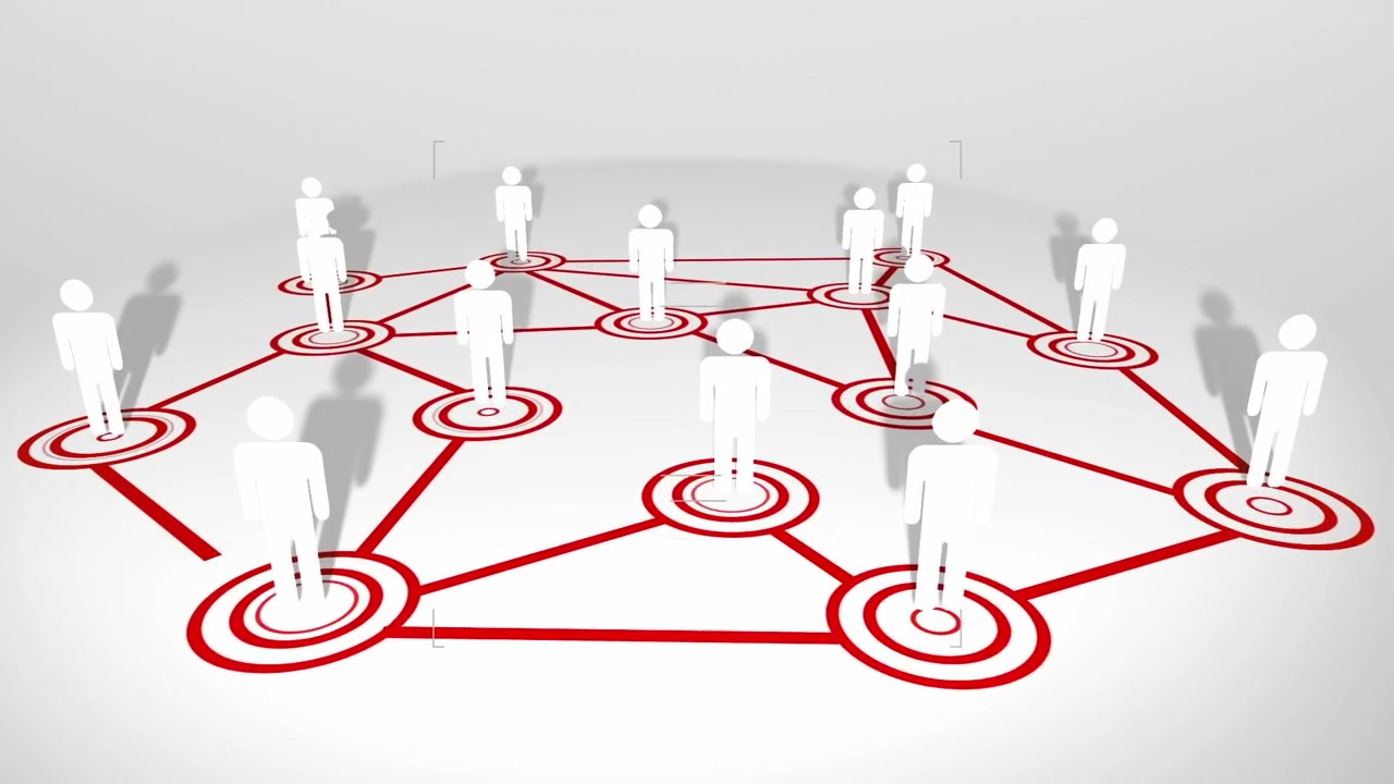 Animation of data processing over people and shapes