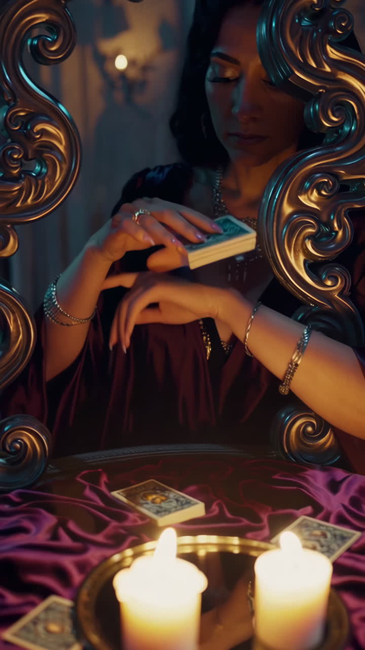 Tarot Card Reading by a Woman in a Luxurious Setting