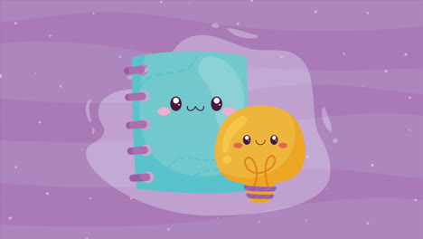 energía de la bombilla animación kawaii