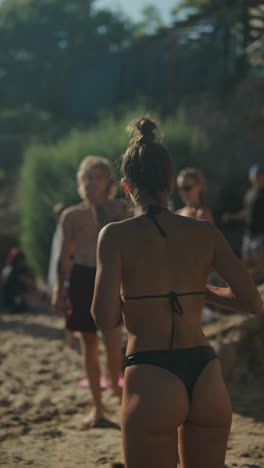 woman in bikini on a sunny beach