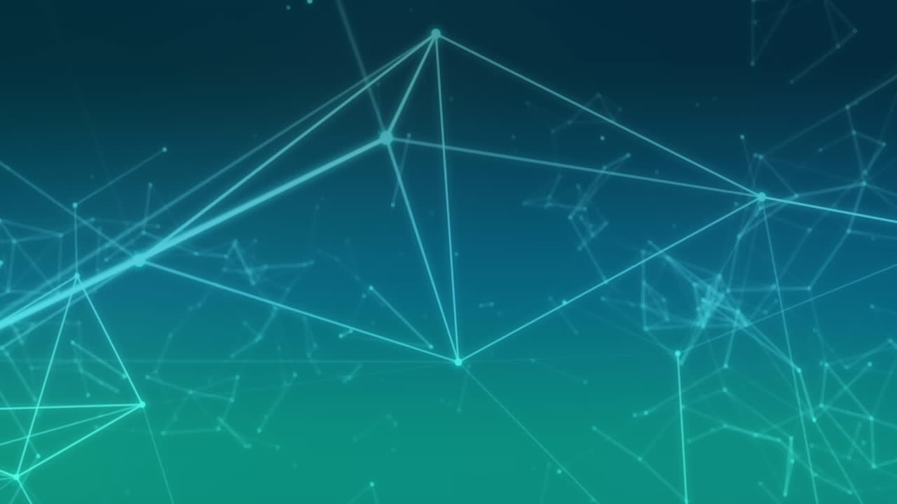 Animation of blue network of connections over glowing blue background
