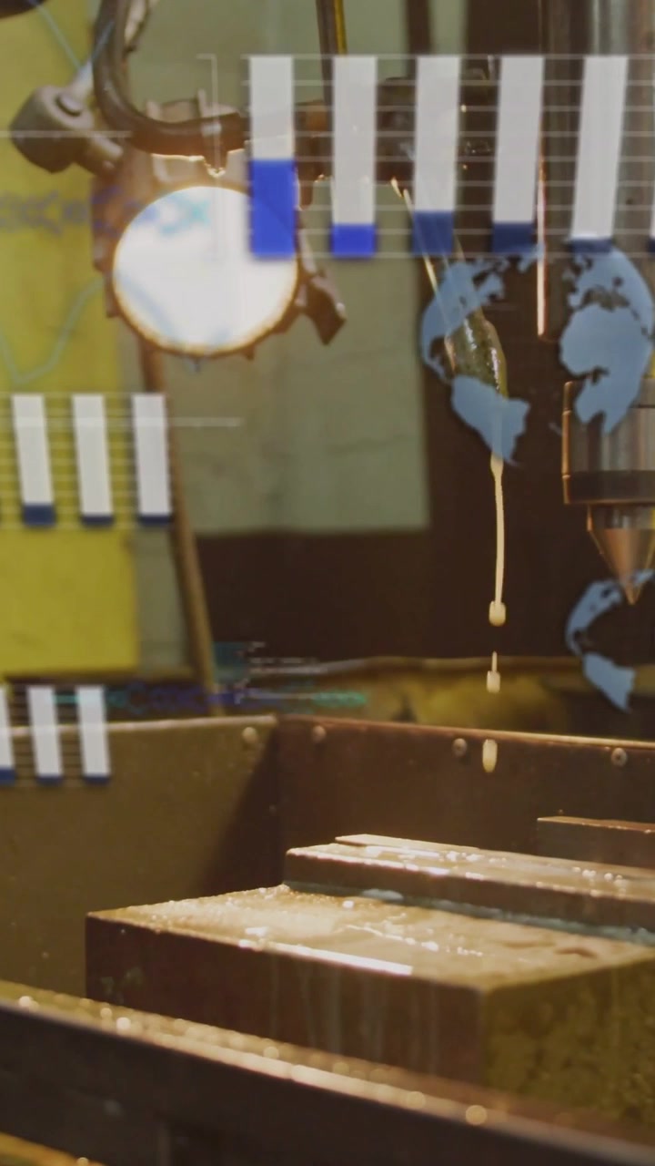 Vertical video: Droplet starting nozzle dripping while hand angling, tuning fluid flow, HUD syncing