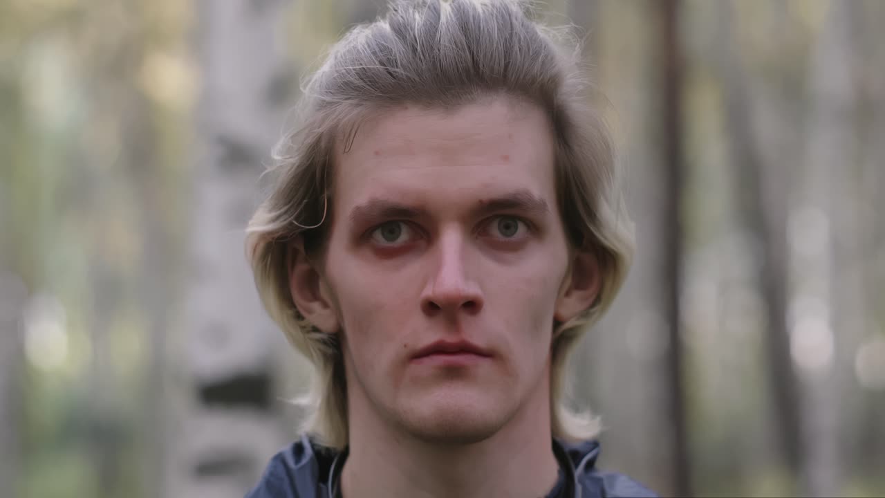 мужчина в лесу