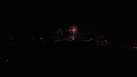 big fireworks in budapest on the 20th of august hungarian national holiday