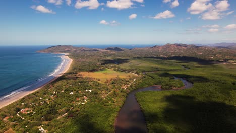 Colorful,-exotic-and-tropical-landscape-of-Las-Baulas-National-Park-in-Tamarindo-Bay,-Costa-Rica