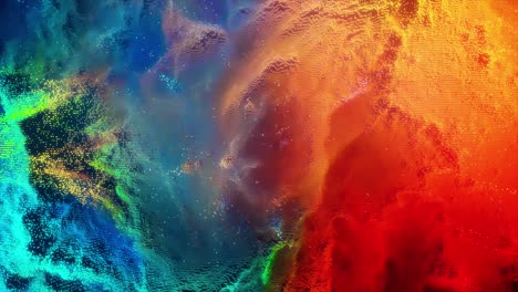 abstract colorful particle nebula