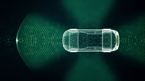 advanced motion graphics illustrate an autonomous vehicle equipped with self-awareness and comprehensive environmental sensing, capable of operating independently without human involvement