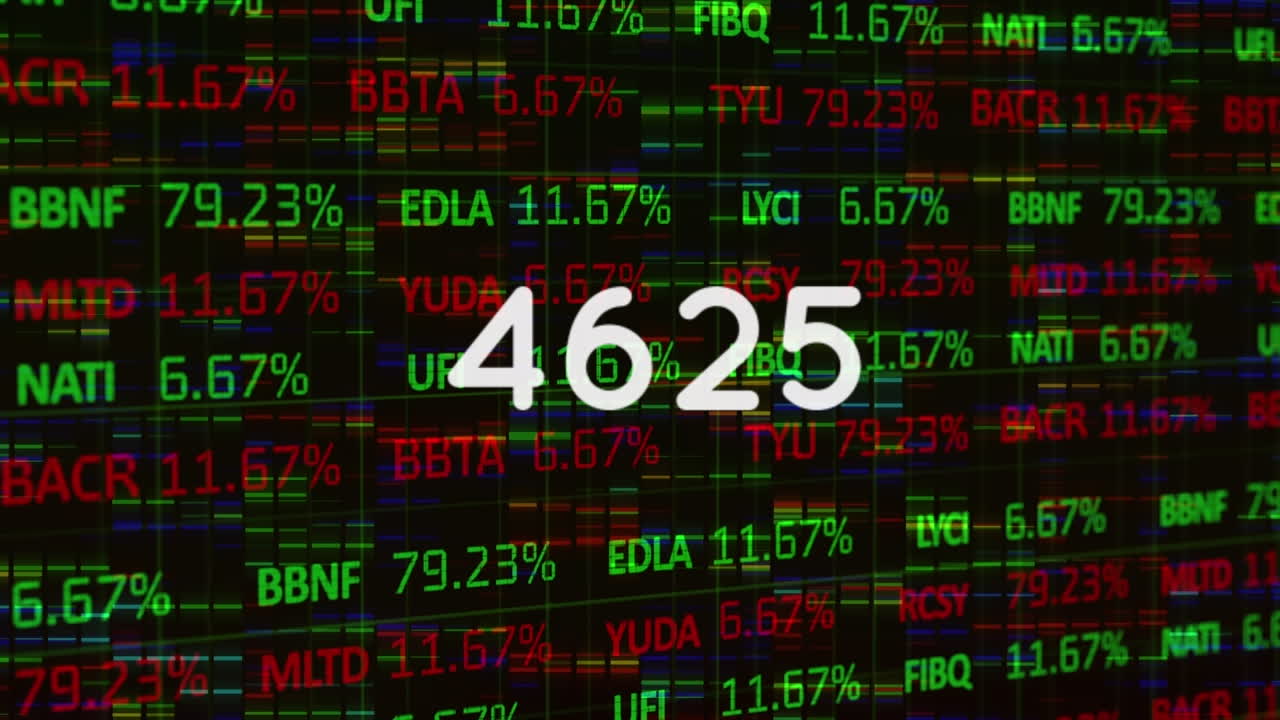 Animazione di numeri che cambiano ed elaborazione di dati finanziari