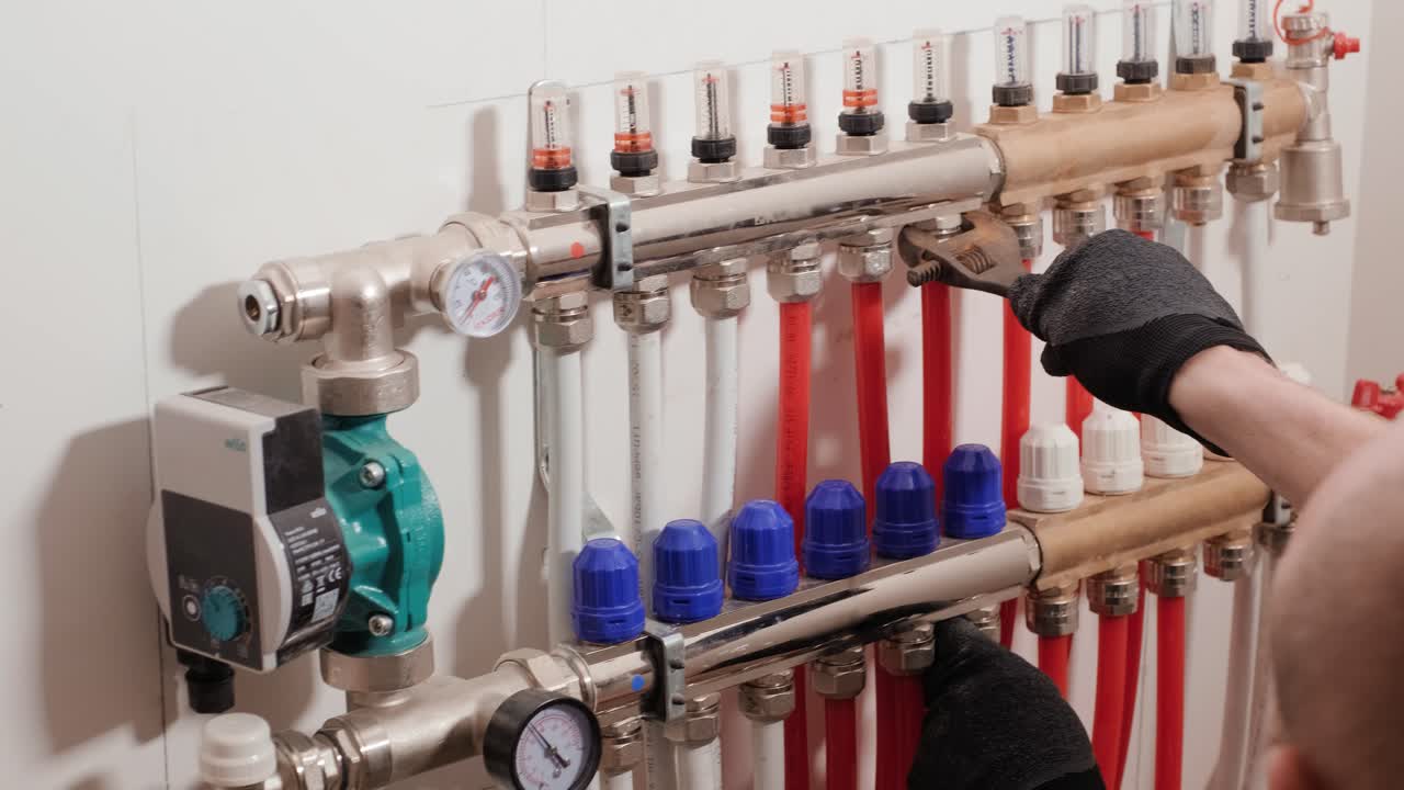 instalación de tuberías de calefacción por suelo para la calefacción de agua. sistemas de caleficación. tuberías para un piso aislado térmicamente.