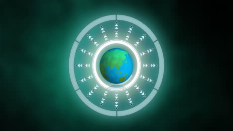 animación de escaneo de alcance y procesamiento de datos en todo el mundo