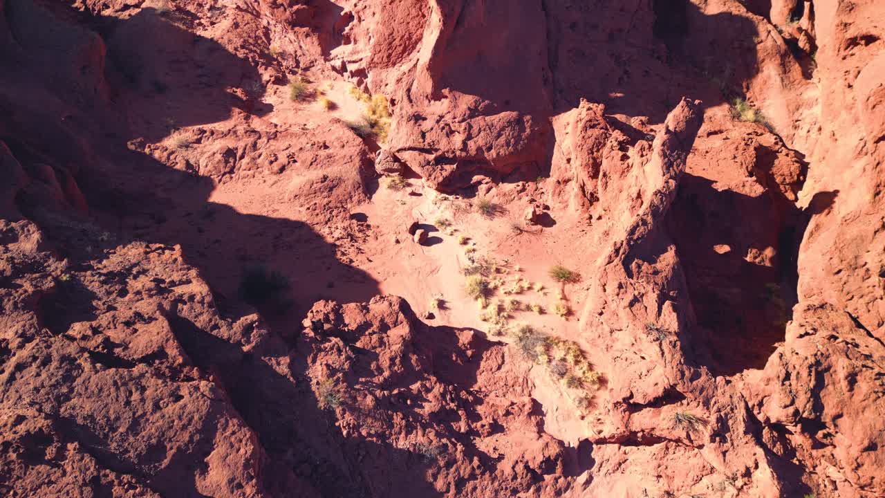Vista aerea del paesaggio desertico di Red Rock con formazioni aspre