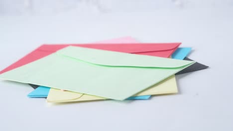 colorful envelopes stacked