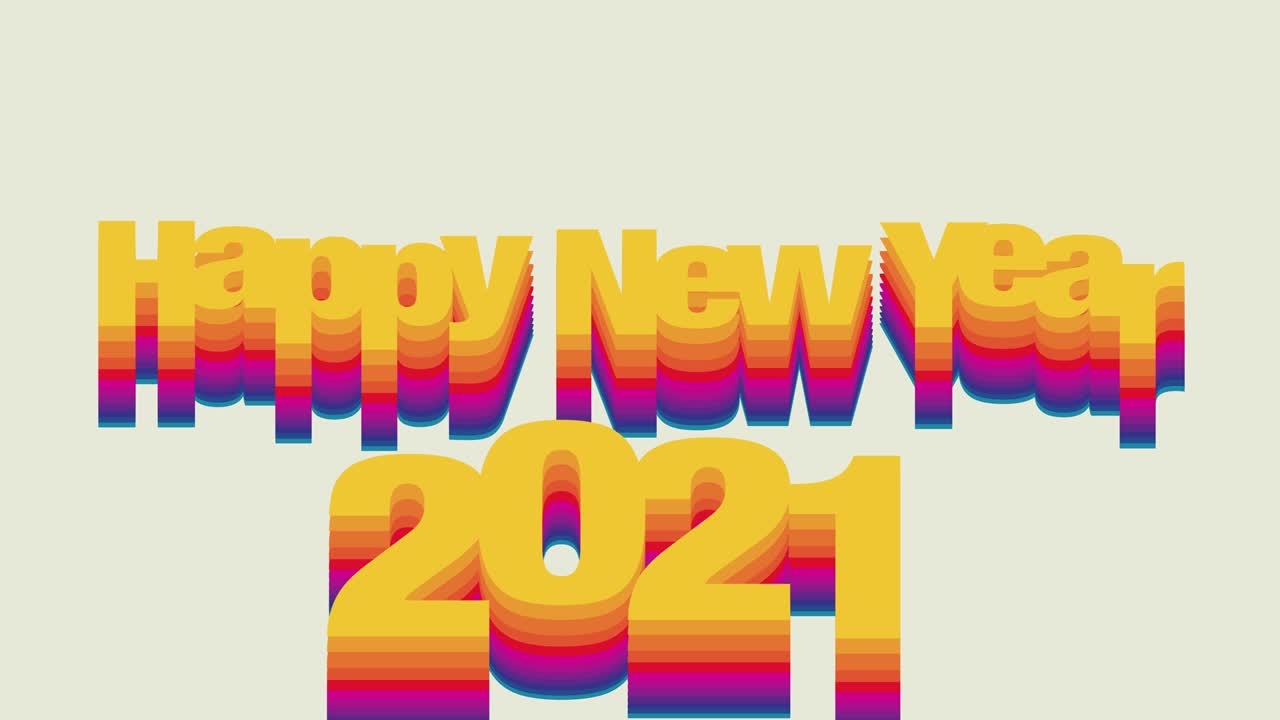 una tarjeta de felicitación de año nuevo funky retro minimalista.