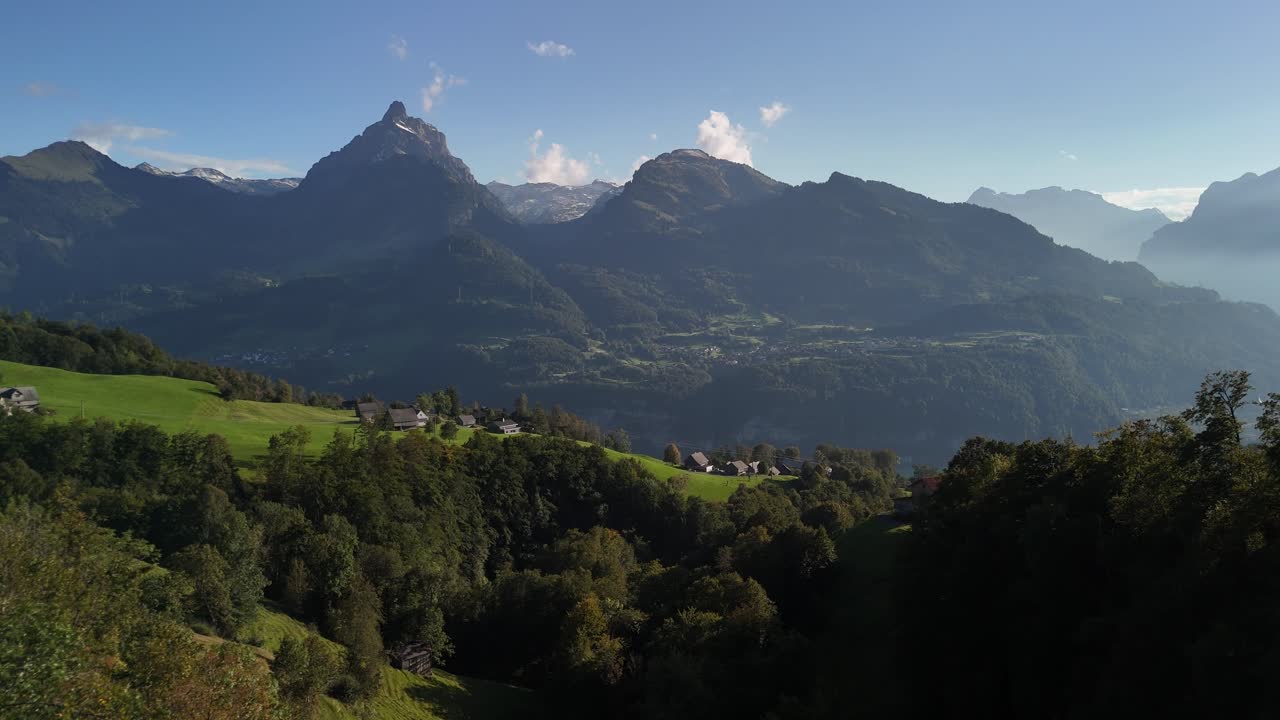 Landscape of Walensee in Amden, Canton Sankt Gallen, Switzerland