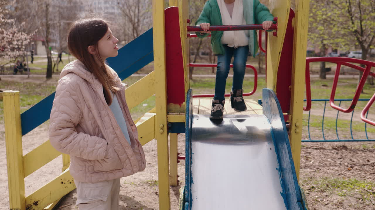 Girls Playing on Playground