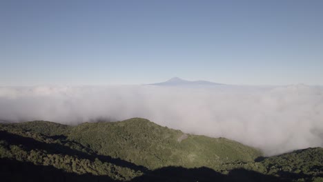 el teide distant view from alto de garajonay on the island of la gomera