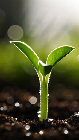 young seedling growing in soil