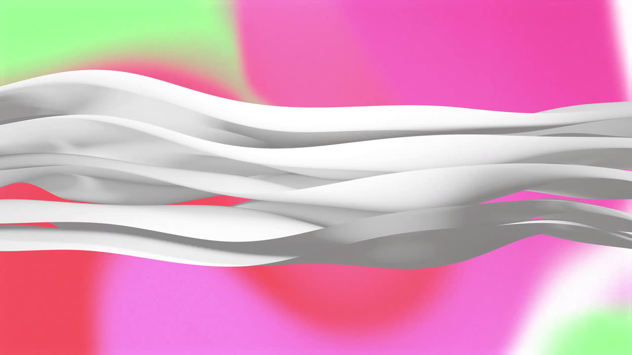 Animation of waving layers moving over multi coloured background