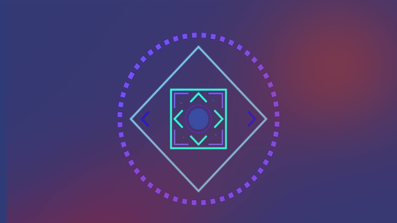 animación del alcance sobre el escáner redondo contra un fondo de gradiente púrpura.