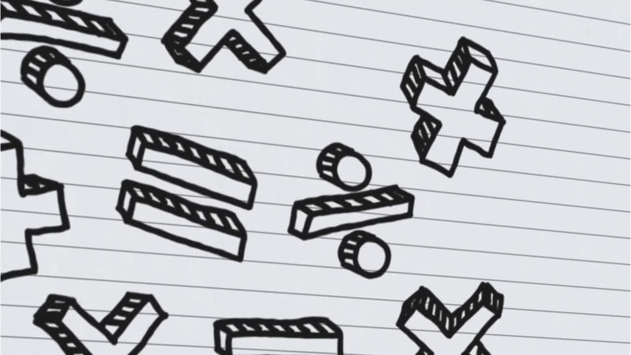 ⁇ 색 선으로 된 종이에 대한 수학적 기호