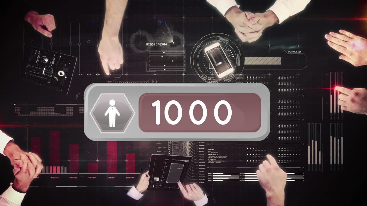 회의 테이블의 높은 각도