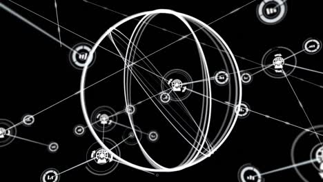 animation of network of connections over globe spinning