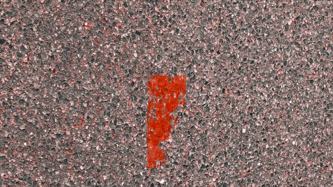 도로에서 움직입니다. 애니메이션. 빨간 차선 표시를 실행합니다.