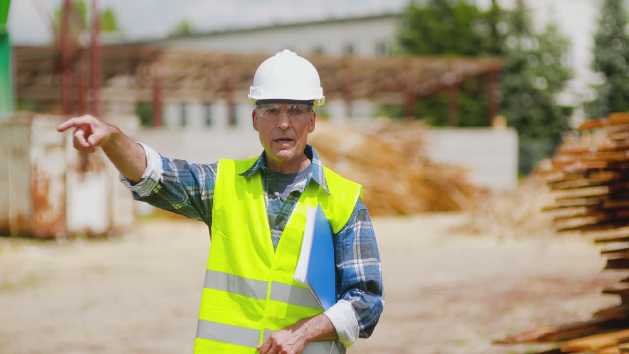 trabajador masculino examinando la pila de tablones 4