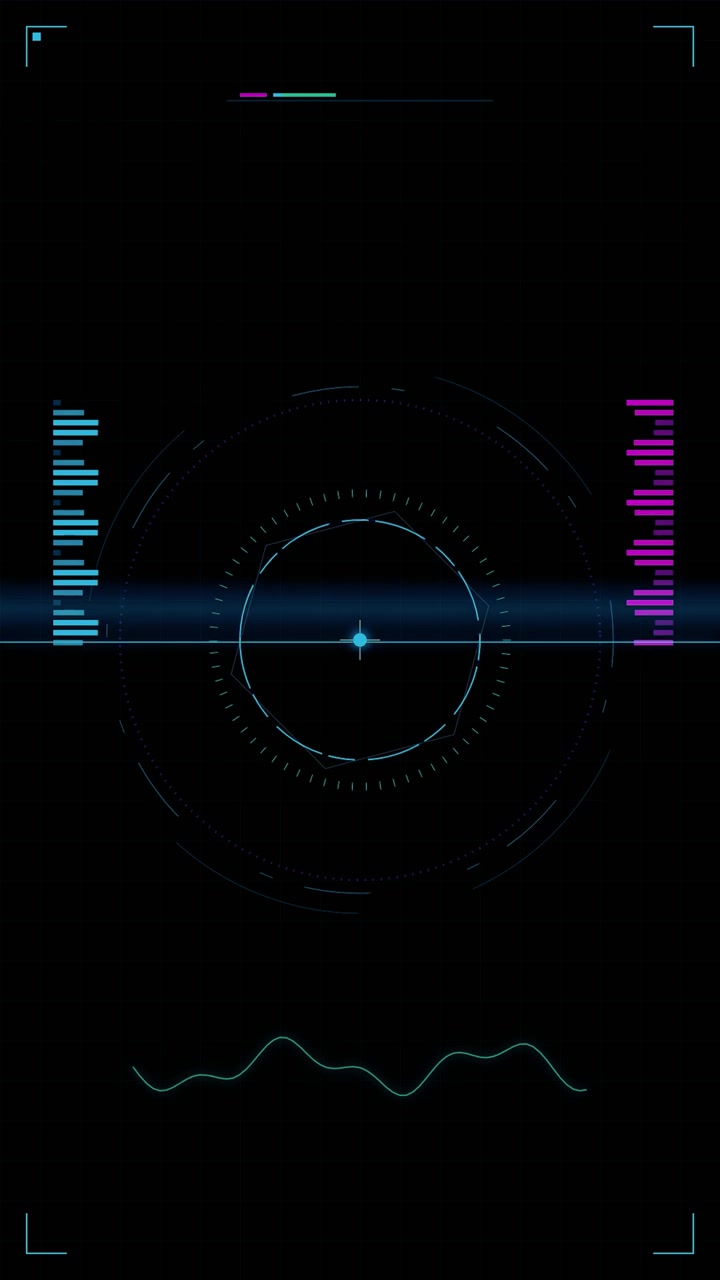 Futuristic Digital HUD Interface with Scanning Beam