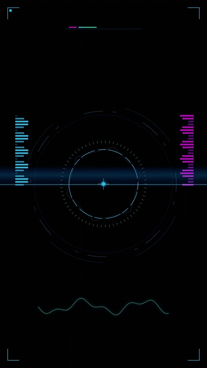 Futuristic Digital HUD Interface with Scanning Beam
