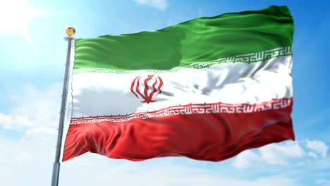 bandera de iran bucle sin costuras vídeo de renderización 3d. hermoso bucle de tela textil agitando