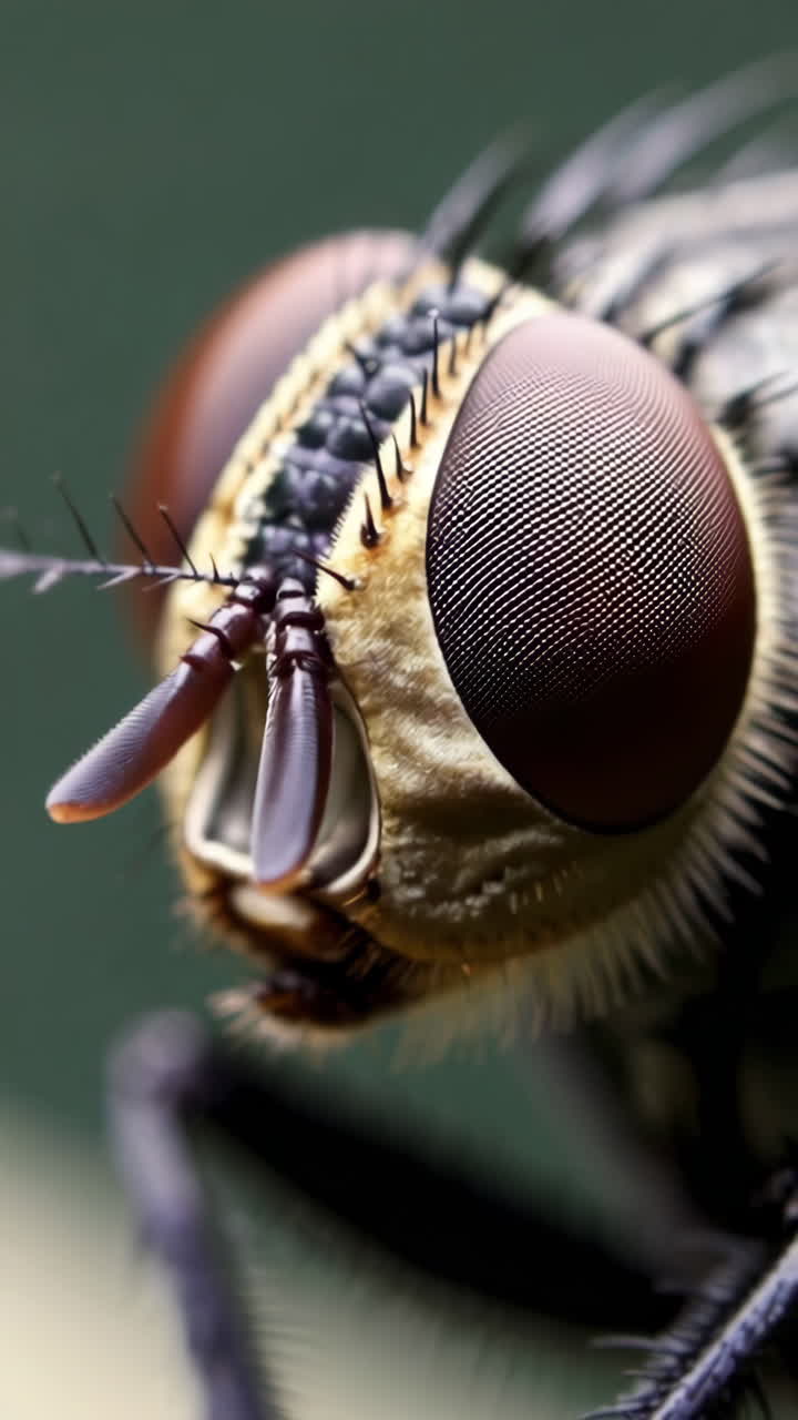 Primo piano della testa di una mosca