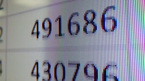 numbers on a pixelated computer screen