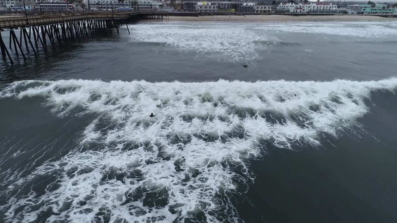 Aerial Shot of Surfer Crashing